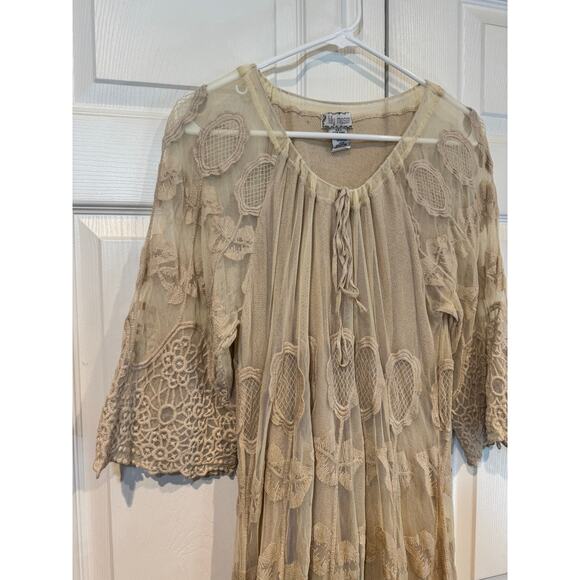 Lilly Mason Boho Cottagecore Ombré Lace Peasant Dress- Medium - Picture 5 of 8